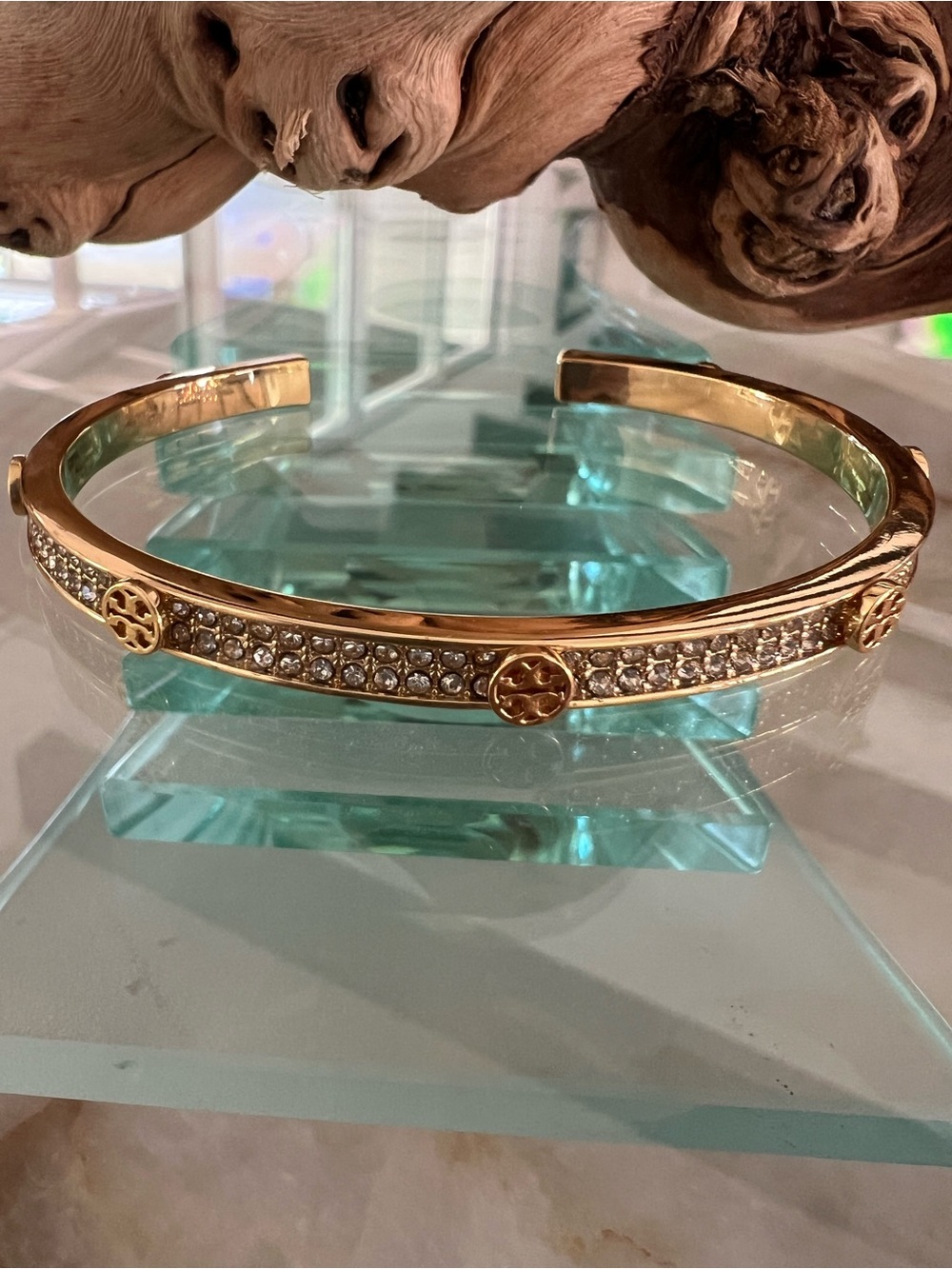 Tory Burch Gold Pave Cuff Bracelet